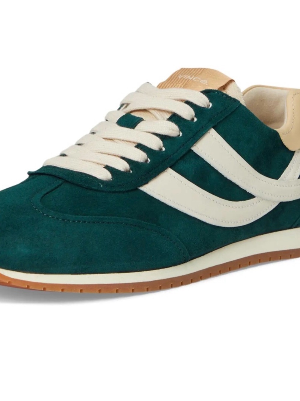 Vince Green and Cream Suede Oasis Runner Sneakers